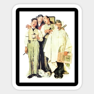 Barbershop Quartet 1936 - Norman Rockwell Sticker